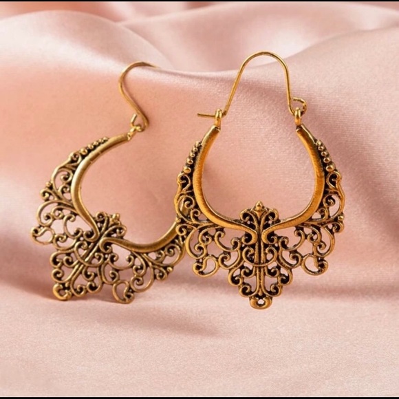 NEW Boho Gold Earrings Bohemian Vintage-Gold - Picture 2 of 6